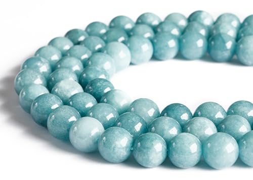 150 Stück 8 mm blaue Chalcedon-Perlen, natürliche Edelsteinperlen, rund, lose Perlen für Schmuckherstellung von Generisch