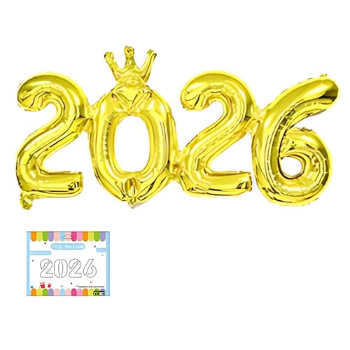 16-Zoll Kronen folien ballons mehrfarbig 2026 Anzahl Luftballons Silvester Weihnachts feier Geburtstags feier Dekoration von Generisch