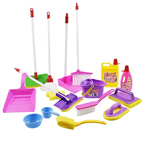 16-teiliges Simulations-Reinigungsspielset, Mini Haushaltsreiniger Set mit Wagen, Besen, Kehrschaufel, Mop & Zubehör, Kreatives Rollenspiel-Set für Hausarbeit-Nachahmung 16-teiliges Simulations-Reinigungsspielset, Mini Haushaltsreiniger Set mit Wagen, Besen, Kehrschaufel, Mop & Zubehör, Kreatives Rollenspiel-Set für Hausarbeit-Nachahmung von Generisch