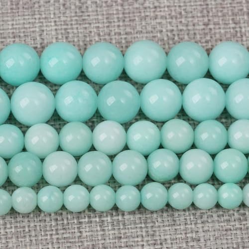 160 Stück 4 mm Naturstein Amazonit Chalcedon lose Perlen für Schmuckherstellung DIY Armband Halskette 2 Stränge von Generisch