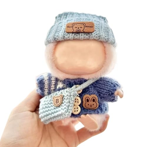 17 cm Puppenkleidung – Kawaii-Chic-Stil für 17 cm große Puppen, niedliche Kleidung für Puppen, einzigartiger Stil, Puppenkleidung geeignet für 17 cm Puppenzubehör-Set, 1 Pullover + 1 Tasche + 1 Kapuze von Generisch