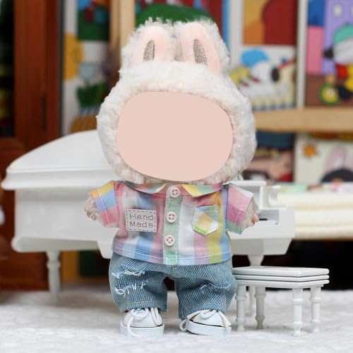 17 cm Puppenkleidungs-Set für Puppenzubehör, Sommer-T-Shirt, Latzhose, Puppenkleidung für 17 cm Puppen-Outfits, 17 cm große Puppe, weiche Kleidung Ersatz 17 cm Puppenkleidungs-Set für Puppenzubehör, Sommer-T-Shirt, Latzhose, Puppenkleidung für 17 cm Puppen-Outfits, 17 cm große Puppe, weiche Kleidung Ersatz von Generisch