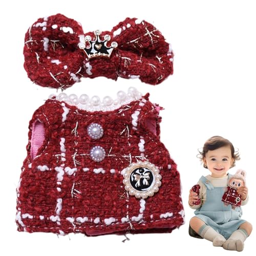17cm Plüschpuppenkleidung,Kleine Puppenkleidung,Plüschpuppen-Anziehkleidung | Stoffpuppen-Anzieh-Outfit, Kleidung, Kleid und Schleife, Kostümset für Cartoon-Puppe 17cm Plüschpuppenkleidung,Kleine Puppenkleidung,Plüschpuppen-Anziehkleidung | Stoffpuppen-Anzieh-Outfit, Kleidung, Kleid und Schleife, Kostümset für Cartoon-Puppe von Generisch