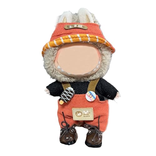 17cm Puppenkleidung, geeignet für 17cm Plüschpuppen, Kuscheltier Kleidung Outfit nur , Mütze ， Strampler, Keine Puppe enthalten, DIY Geschenk für Kinder und Sammler (LBB 100) von Generisch