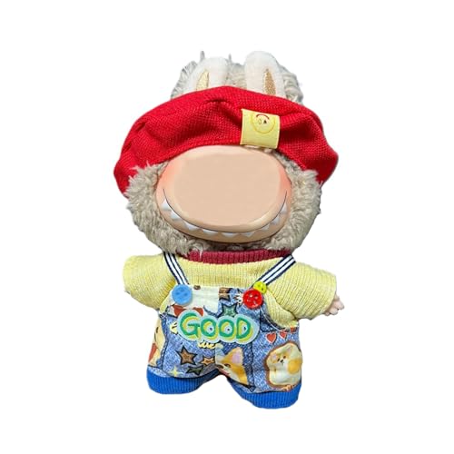 17cm Puppenkleidung, geeignet für 17cm Plüschpuppen, Kuscheltier Kleidung Outfit nur , Mütze ， Strampler, Keine Puppe enthalten, DIY Geschenk für Kinder und Sammler (LBB 108) von Generisch
