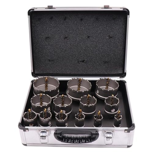 19–75 mm Lochsägen-Bohrer-Set, Lochsägen-Set for Hartmetall, Hartmetall-Metallkernbohrer, Lochsägenschneider mit Box, for Edelstahl, Aluminiumlegierung, Metall, Holz, Kunststoff 19–75 mm Lochsägen-Bohrer-Set, Lochsägen-Set for Hartmetall, Hartmetall-Metallkernbohrer, Lochsägenschneider mit Box, for Edelstahl, Aluminiumlegierung, Metall, Holz, Kunststoff von Generisch