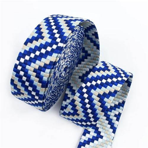 2/5/8/10 Meter Nylon-Jacquard-Gurtband, 38 mm Breite, dekorativer geflochtener Riemen, für Nähen, Schrägband, Material zur Taschenherstellung(Color02,2Meters) von Generisch