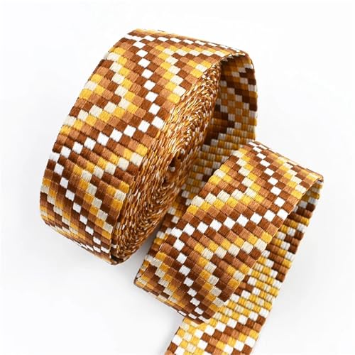 2/5/8/10 Meter Nylon-Jacquard-Gurtband, 38 mm Breite, dekorativer geflochtener Riemen, für Nähen, Schrägband, Material zur Taschenherstellung(Color04,10Meters) von Generisch