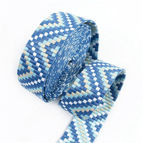 2/5/8/10 Meter Nylon-Jacquard-Gurtband, 38 mm Breite, dekorativer geflochtener Riemen, für Nähen, Schrägband, Material zur Taschenherstellung(Color06,8Meters) von Generisch
