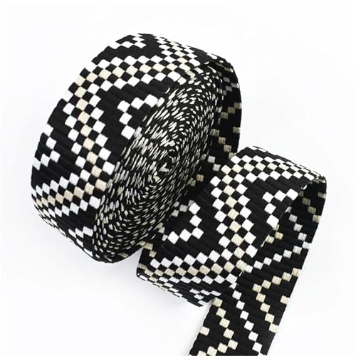 2/5/8/10 Meter Nylon-Jacquard-Gurtband, 38 mm Breite, dekorativer geflochtener Riemen, für Nähen, Schrägband, Material zur Taschenherstellung(Color08,10Meters) von Generisch