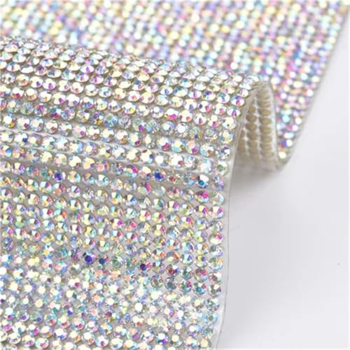 2,5 mm großes, mattiertes, funkelndes Kristall-Hot-Fix-Glas-Strass-Mesh-Klebeband, selbstklebend oder zum Aufbügeln, Applikation für Kleid und Schuhe von Generisch