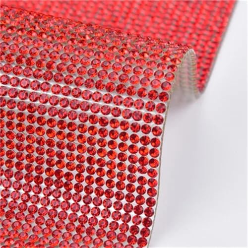 2,5 mm großes, mattiertes, funkelndes Kristall-Hot-Fix-Glas-Strass-Mesh-Klebeband, selbstklebend oder zum Aufbügeln, Applikation für Kleid und Schuhe von Generisch