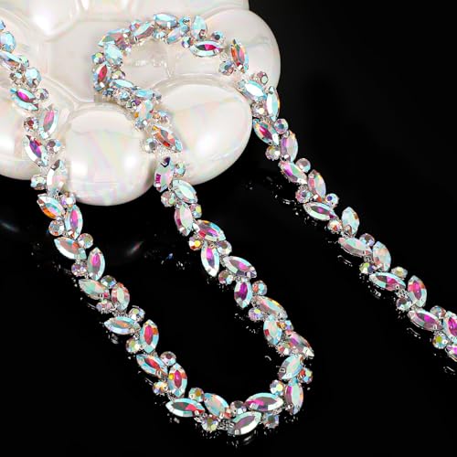 2,7 m lange Kristall-Strass-Kette, bunte Blumen-Blatt-Applikation für Hochzeits- und DIY-Projekte 2,7 m lange Kristall-Strass-Kette, bunte Blumen-Blatt-Applikation für Hochzeits- und DIY-Projekte von Generisch
