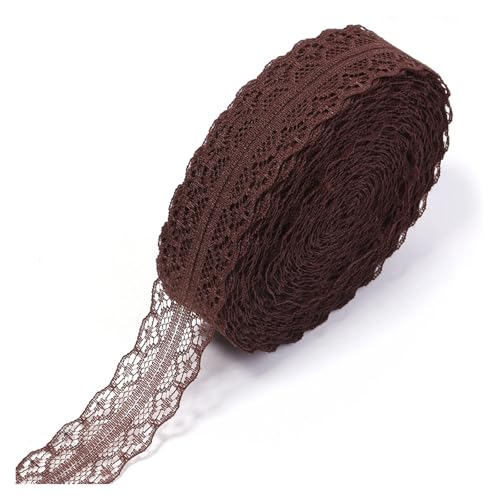 2,8 cm breites, weiches Spitzenband, 20 Yards Rolle, buntes Bastelband for Selbermachen von Geschenkverpackungen, for Nähen von Kleidungsstücken und for handgefertigte Dekoration(Coffee) von Generisch