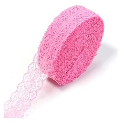 2,8 cm breites, weiches Spitzenband, 20 Yards Rolle, buntes Bastelband for Selbermachen von Geschenkverpackungen, for Nähen von Kleidungsstücken und for handgefertigte Dekoration(Hot pink) von Generisch