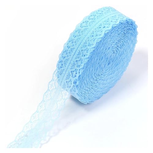 2,8 cm breites, weiches Spitzenband, 20 Yards Rolle, buntes Bastelband for Selbermachen von Geschenkverpackungen, for Nähen von Kleidungsstücken und for handgefertigte Dekoration(Light blue) von Generisch