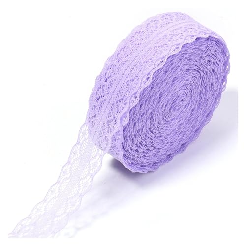 2,8 cm breites, weiches Spitzenband, 20 Yards Rolle, buntes Bastelband for Selbermachen von Geschenkverpackungen, for Nähen von Kleidungsstücken und for handgefertigte Dekoration(Light purple) von Generisch