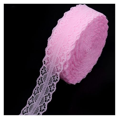 2,8 cm breites, weiches Spitzenband, 20 Yards Rolle, buntes Bastelband for Selbermachen von Geschenkverpackungen, for Nähen von Kleidungsstücken und for handgefertigte Dekoration(Pink) von Generisch