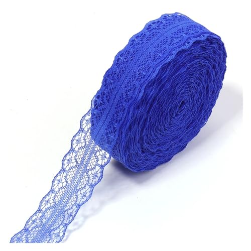 2,8 cm breites, weiches Spitzenband, 20 Yards Rolle, buntes Bastelband for Selbermachen von Geschenkverpackungen, for Nähen von Kleidungsstücken und for handgefertigte Dekoration(Sapphire blue) von Generisch
