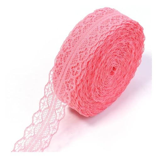 2,8 cm breites, weiches Spitzenband, 20 Yards Rolle, buntes Bastelband for Selbermachen von Geschenkverpackungen, for Nähen von Kleidungsstücken und for handgefertigte Dekoration(Watermelon red) von Generisch