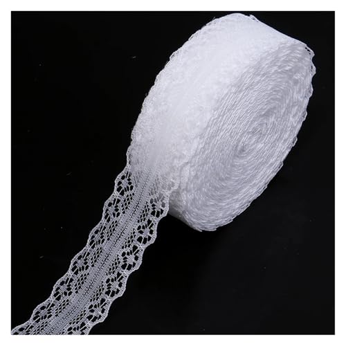 2,8 cm breites, weiches Spitzenband, 20 Yards Rolle, buntes Bastelband for Selbermachen von Geschenkverpackungen, for Nähen von Kleidungsstücken und for handgefertigte Dekoration(White) von Generisch