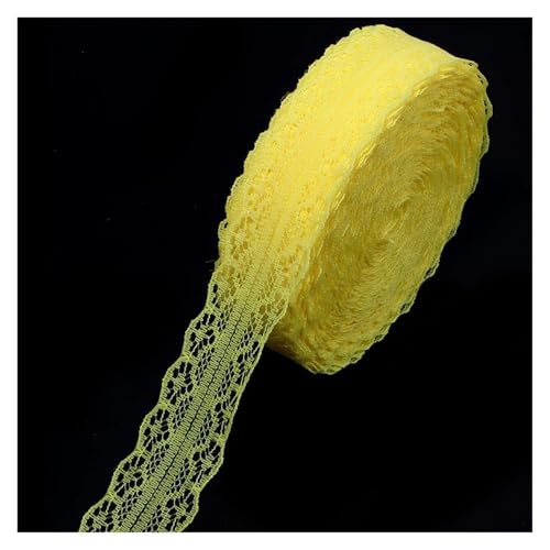 2,8 cm breites, weiches Spitzenband, 20 Yards Rolle, buntes Bastelband for Selbermachen von Geschenkverpackungen, for Nähen von Kleidungsstücken und for handgefertigte Dekoration(Yellow) von Generisch