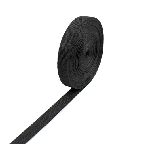 2–10 m schwarzes Nylon-Gurtband, 10–100 mm Breite, Rucksackgurt, Haustierhalsband, Näh-Schrägbandmaterial(10mm,10Meters) von Generisch