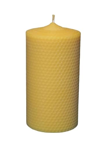 2 Bienenwachskerzen 15cm h. 8cm D. gedreht aus Wachsplatten 15/5 Imker Imkerei Bienenwachs Kerze candle beewax von Generisch