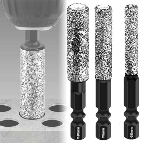 2-In-1-Hexagonaler Schaft-LöSchen Trockener Bohrbohrer Spezialer LochöFfner, 6 Mm/8 Mm/10 Mm/12 Mm Lochschneider FüR Porzellanfliesen, Glas, Beton, Metall,6+8+10mm von Generisch