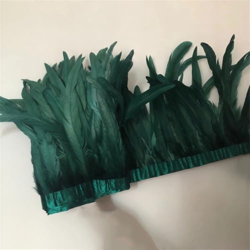 2 Meter/Lot 25-30 cm Breite Hühnerschwanzfedern Besatz natürliche Federborten DIY Handwerk Hochzeit Party Jaspis von Generisch