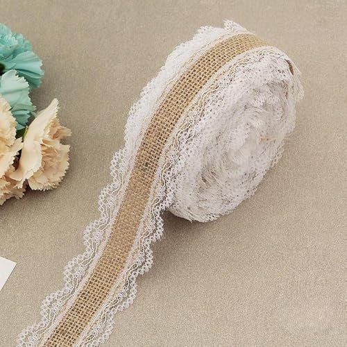 2 Meter/Lot 25 mm natürliche Jute, Sackleinen, Spitzenband, Heimdekoration, rustikale Vintage-Hochzeitsdekoration (02) von Generisch