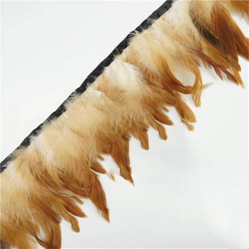 2 Meter/Lot Hahnfederborten Fransen, natürliche Hühnerfedern, Dekoration für Handarbeit, Kleid, Zubehör, Gelb, Natur 2 Meter/Lot Hahnfederborten Fransen, natürliche Hühnerfedern, Dekoration für Handarbeit, Kleid, Zubehör, Gelb, Natur von Generisch