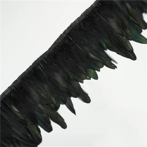 2 Meter/Lot Hahnfederborten Fransen natürliche Hühnerfedern Dekoration für Handarbeiten Kleid Zubehör schwarz 2 Meter/Lot Hahnfederborten Fransen natürliche Hühnerfedern Dekoration für Handarbeiten Kleid Zubehör schwarz von Generisch