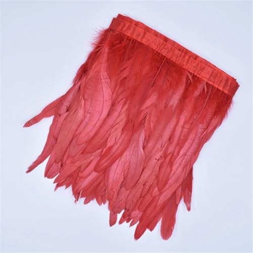 2 Meter/Lot Hahnschwanz-Federn zum Basteln, Partyzubehör, Fransen zum Basteln, Nähen, Rot, 25–30 cm 2 Meter/Lot Hahnschwanz-Federn zum Basteln, Partyzubehör, Fransen zum Basteln, Nähen, Rot, 25–30 cm von Generisch