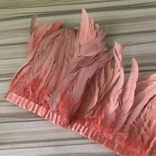 2 Meter 25–30 cm Hühnerschwanz-Federborte für Hochzeit, Party, Federbesatz, Fransen, Spitze, Koralle 2 Meter 25–30 cm Hühnerschwanz-Federborte für Hochzeit, Party, Federbesatz, Fransen, Spitze, Koralle von Generisch