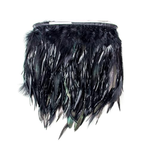 2 Meter Hahnfederbordüre, Kleidung, Kleid, Nähzubehör, Federband, Hochzeitsdekoration, 10–15 cm, Schwarz, 10–15 cm, 2 m 2 Meter Hahnfederbordüre, Kleidung, Kleid, Nähzubehör, Federband, Hochzeitsdekoration, 10–15 cm, Schwarz, 10–15 cm, 2 m von Generisch