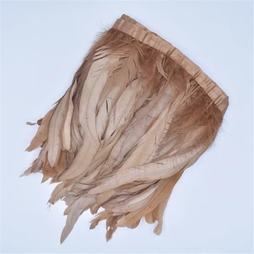 2 Meter Hahnfedern auf Band, Quaste, Fransenband, Feder, Kleidung, Dekoration, Hellbraun, 20–25 cm 2 Meter Hahnfedern auf Band, Quaste, Fransenband, Feder, Kleidung, Dekoration, Hellbraun, 20–25 cm von Generisch