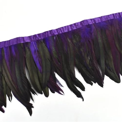 2 Meter Hahnfedern auf Band, Quaste, Fransenband, Feder, Kleidung, Dekoration, Lila, 20–25 cm 2 Meter Hahnfedern auf Band, Quaste, Fransenband, Feder, Kleidung, Dekoration, Lila, 20–25 cm von Generisch
