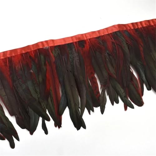 2 Meter Hahnfedern auf Klebeband, Quaste, Fransenband, Feder, Kleidung, Dekoration, Rot, 20–25 cm 2 Meter Hahnfedern auf Klebeband, Quaste, Fransenband, Feder, Kleidung, Dekoration, Rot, 20–25 cm von Generisch