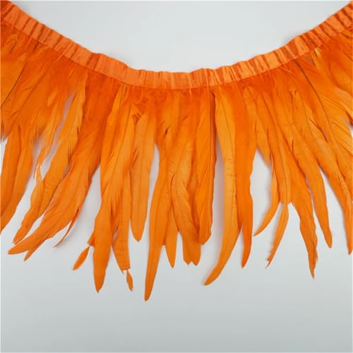 2 Meter Hahnschwanz-Federbordüre, Handarbeitszubehör, farbige Fransen, Nähfedern, DIY, Urlaubsdekorationen, Orange, 30–35 cm 2 Meter Hahnschwanz-Federbordüre, Handarbeitszubehör, farbige Fransen, Nähfedern, DIY, Urlaubsdekorationen, Orange, 30–35 cm von Generisch