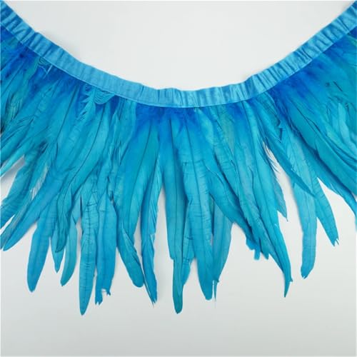 2 Meter Hahnschwanz-Federbordüre, Handarbeitszubehör, farbige Fransen, Nähfedern, DIY, Urlaubsdekorationen, Seeblau, 30–35 cm 2 Meter Hahnschwanz-Federbordüre, Handarbeitszubehör, farbige Fransen, Nähfedern, DIY, Urlaubsdekorationen, Seeblau, 30–35 cm von Generisch