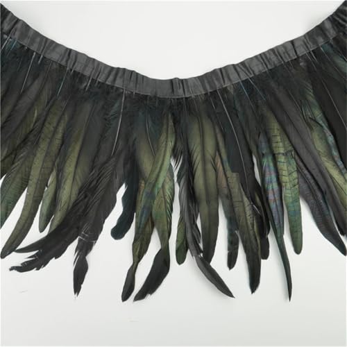 2 Meter Hahnschwanz-Federbordüre, Handarbeitszubehör, farbige Fransen, Nähfedern, DIY, Urlaubsdekorationen, schwarz, 25–30 cm 2 Meter Hahnschwanz-Federbordüre, Handarbeitszubehör, farbige Fransen, Nähfedern, DIY, Urlaubsdekorationen, schwarz, 25–30 cm von Generisch
