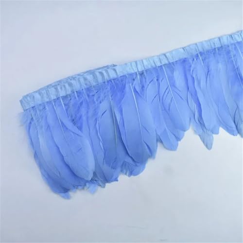 2 Meter farbige Federborte, Quaste, Fransenband, Umhang, Nähen, Hochzeitszubehör, DIY, Hellblau von Generisch