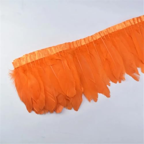 2 Meter farbige Federborte, Quaste, Fransenband, Umhang, Nähen, Hochzeitszubehör, DIY, Orange von Generisch