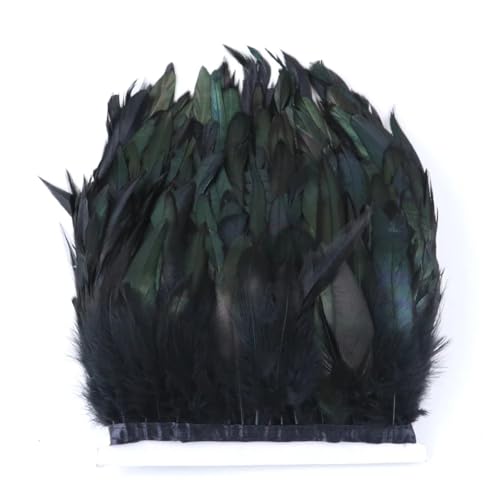 2 Meter natürliche Hühnerfeder-Bordüre, 10–20 cm, Hahnfedern, Band, Partykleid, Kleidung, Nähzubehör, schwarz, 2 Meter 2 Meter natürliche Hühnerfeder-Bordüre, 10–20 cm, Hahnfedern, Band, Partykleid, Kleidung, Nähzubehör, schwarz, 2 Meter von Generisch