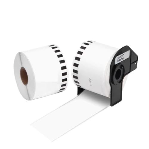 2 Rolle Endlosetiketten Papier Für QL Brother, verschiedene Modelle, mit 1 wiederverwendbaren Halterung(DK-22205 62mmx30.48m) von Generisch