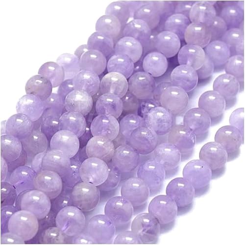 2 Stränge natürlicher violetter Lavendel-Jade-Heilstein, 8 mm, runde lose Perlen, Edelstein-Abstandshalter (88–94 Stück) für Bastelarbeiten, Schmuckherstellung, GE14-8 von Generisch