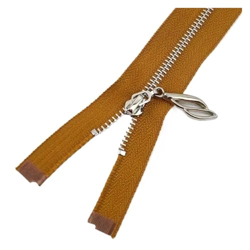 2 Stück 3# Metallreißverschluss Nähreißverschluss Meterware 15-70cm Jackenreparatur Reißverschluss offenes/geschlossenes Ende Zubehör(BrownSilver,CLOSE-END-15CM_NO3) von Generisch