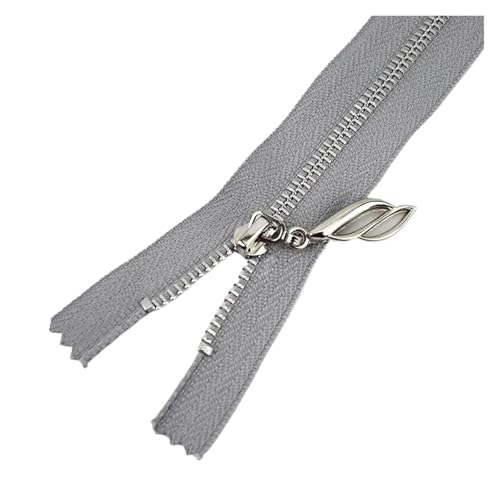 2 Stück 3# Metallreißverschluss Nähreißverschluss Meterware 15-70cm Jackenreparatur Reißverschluss offenes/geschlossenes Ende Zubehör(GraySilver,OPEN-END-60CM_NO3) von Generisch