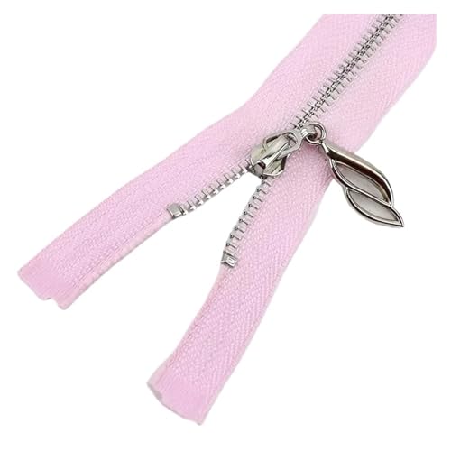 2 Stück 3# Metallreißverschluss Nähreißverschluss Meterware 15-70cm Jackenreparatur Reißverschluss offenes/geschlossenes Ende Zubehör(PinkSilver,CLOSE-END-18CM_NO3) von Generisch